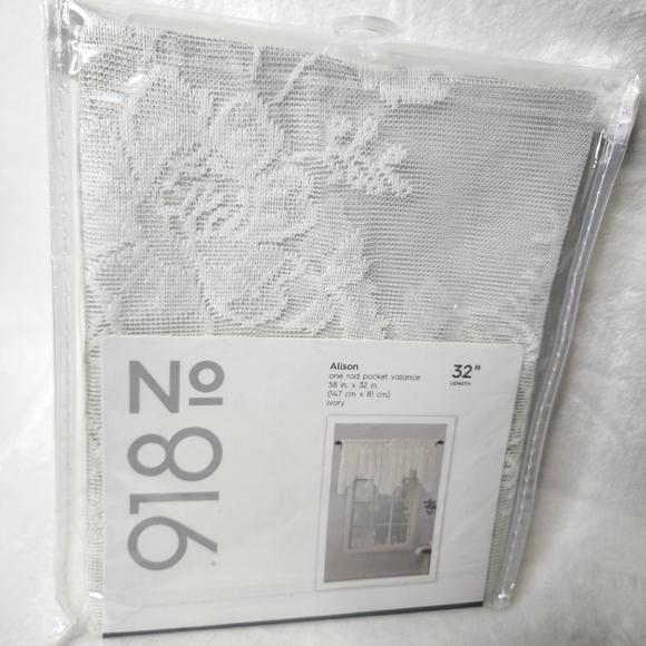 No 918 Rod Pocket Valance Ivory Lace 58"W x 32" L Alison NEW - Picture 5 of 10